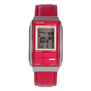 Casio Futurist LA-201WBL-4A Pink Leather Strap for Women Affordable casual watches Sporty casual watches Affordable luxury casual watches