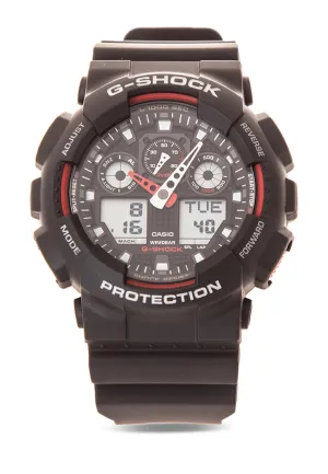 Casio G-shock GA-100-1A4DR Digital Analog Rubber Strap Watch For Men Affordable casual watches Sporty casual watches Affordable luxury casual watches