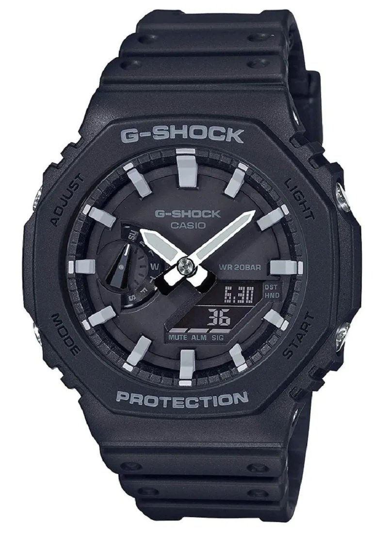 Casio G-shock GA-2100-1A Digital Analog Rubber Strap Watch For Men Affordable casual watches Sporty casual watches Affordable luxury casual watches