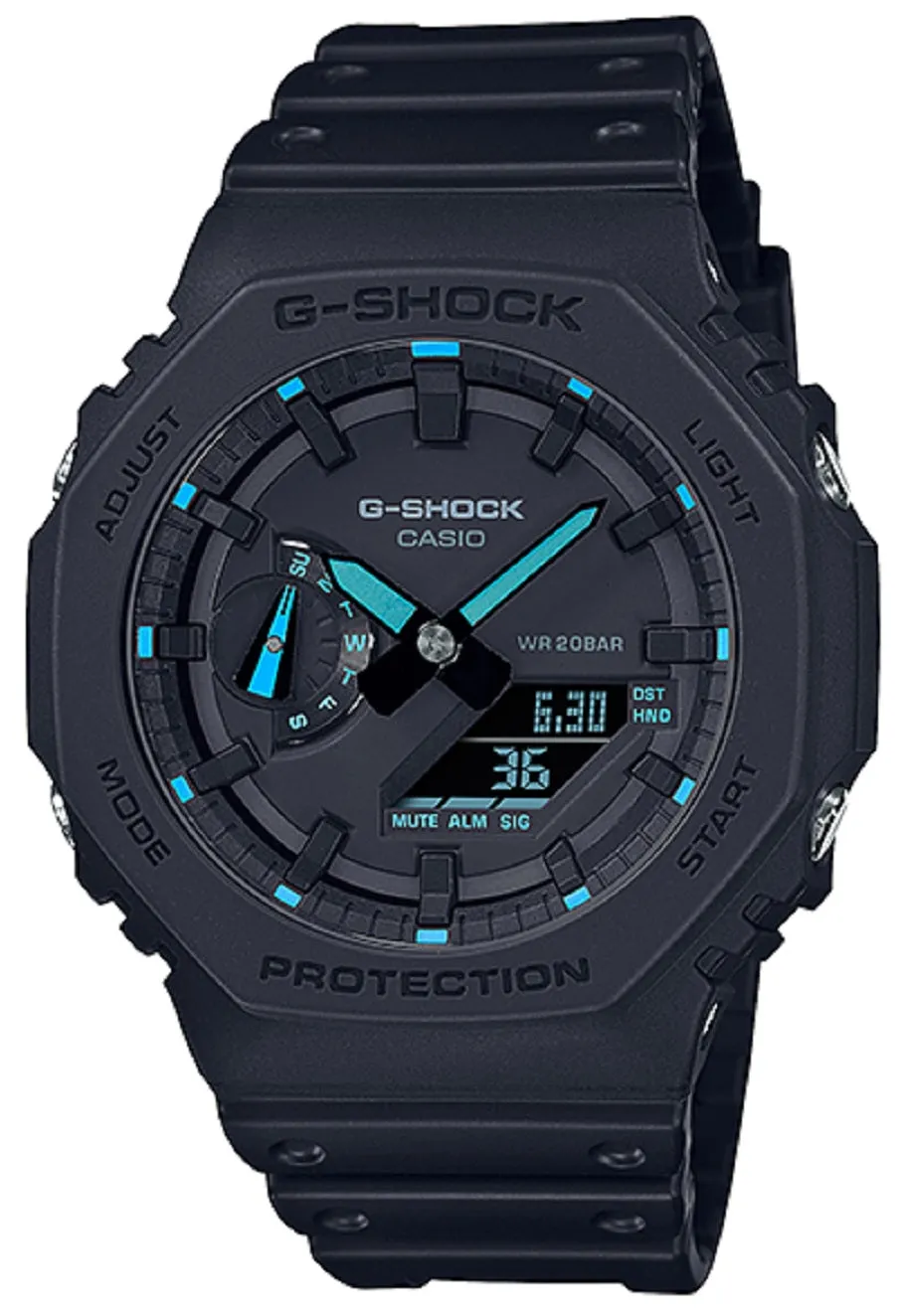 Casio G-shock GA-2100-1A2 Digital Analog Rubber Strap Watch For Men Affordable casual watches Sporty casual watches Affordable luxury casual watches