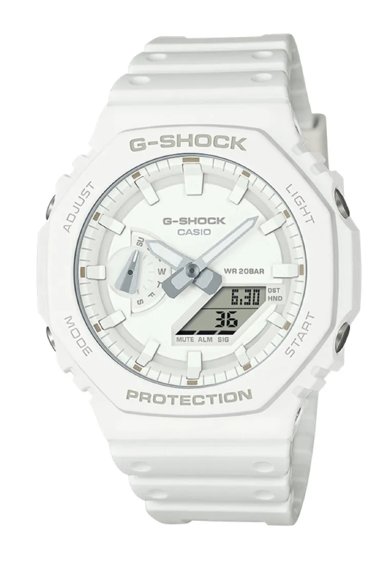 Casio G-shock GA-2100-7A7 Digital Analog Rubber Strap Watch For Men Affordable casual watches Sporty casual watches Affordable luxury casual watches