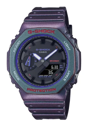 Casio G-shock GA-2100AH-6A Digital Analog Rubber Strap Watch For Men Affordable casual watches Sporty casual watches Affordable luxury casual watches