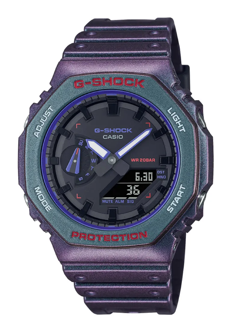 Casio G-shock GA-2100AH-6A Digital Analog Rubber Strap Watch For Men Affordable casual watches Sporty casual watches Affordable luxury casual watches