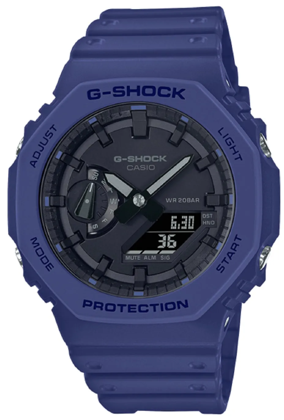 Casio G-shock GA-2100BWP-2A Digital Analog Rubber Strap Watch For Men Affordable casual watches Sporty casual watches Affordable luxury casual watches
