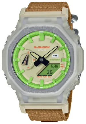Casio G-shock GA-2100HUF-5A Digital Analog Nylon Strap Watch For Men Affordable casual watches Sporty casual watches Affordable luxury casual watches