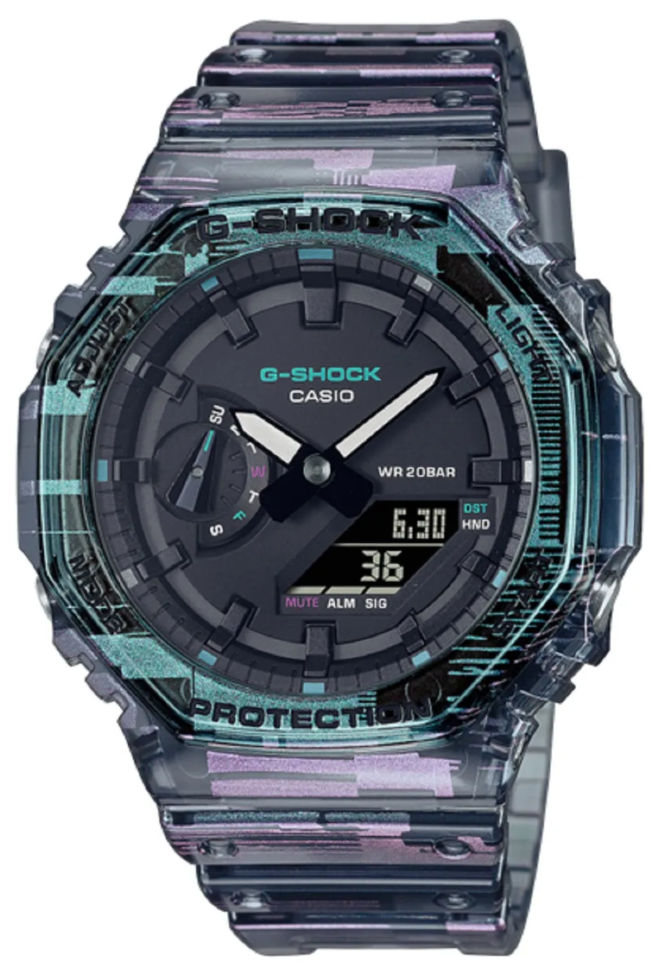Casio G-shock GA-2100NN-1A Digital Analog Rubber Strap Watch For Men Affordable casual watches Sporty casual watches Affordable luxury casual watches