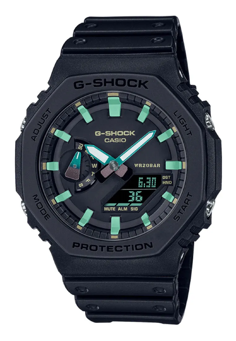 Casio G-shock GA-2100RC-1A Digital Analog Rubber Strap Watch For Men Affordable casual watches Sporty casual watches Affordable luxury casual watches