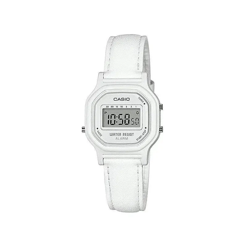 Casio LA-11WL-7AVDF White Leather Strap Watch for Women Affordable casual watches Sporty casual watches Affordable luxury casual watches