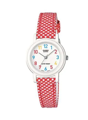 Casio LQ-139LB-4B Red Leather Strap Watch for Women Affordable casual watches Sporty casual watches Affordable luxury casual watches
