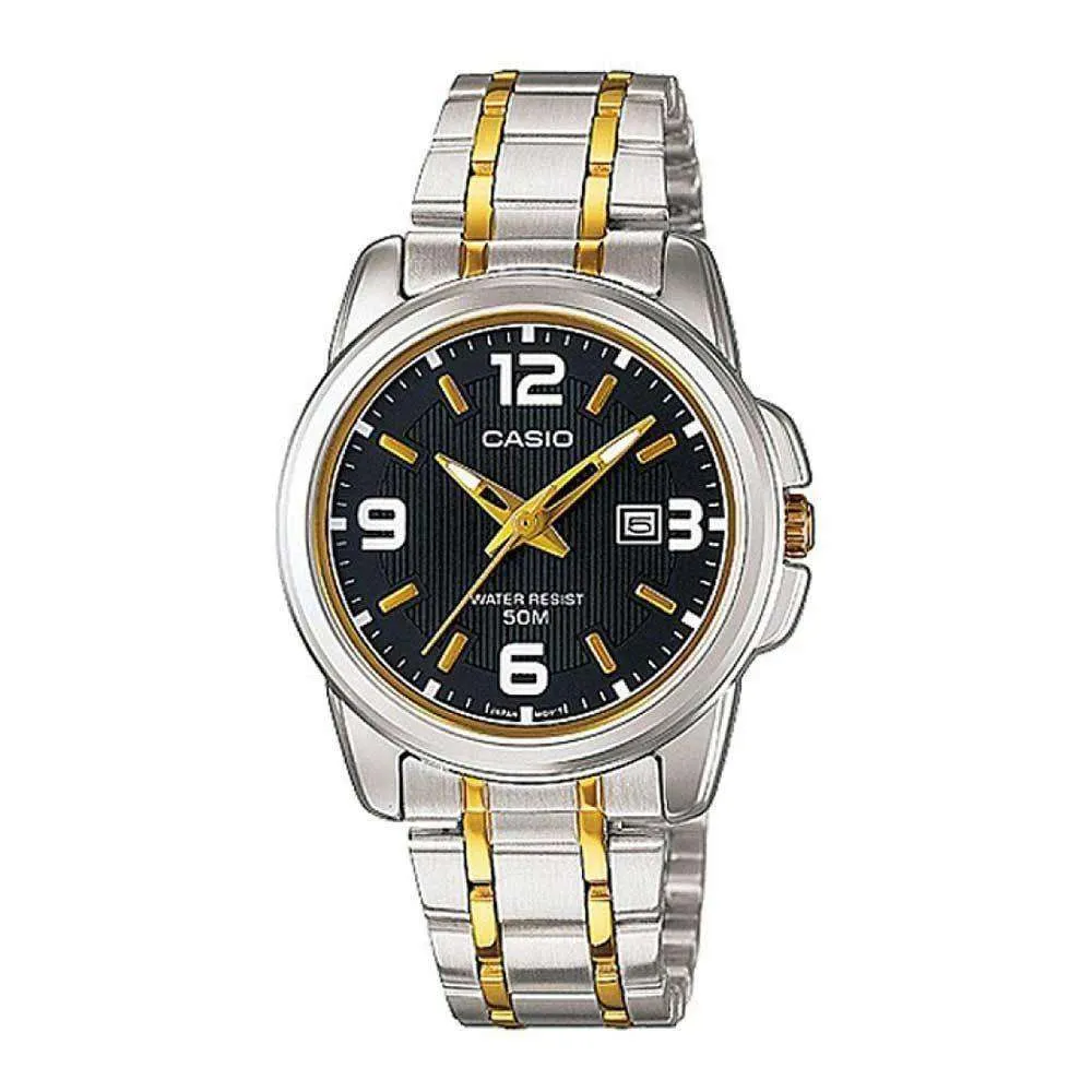 Casio LTP-1314SG-1AVDF Two Tone Stainless Steel Strap Watch for Women Affordable casual watches Sporty casual watches Affordable luxury casual watches