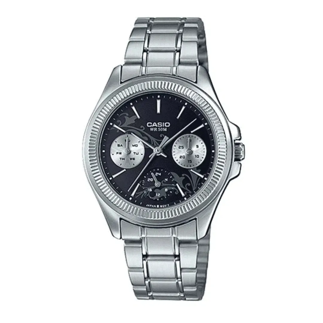 Casio LTP-2088D-1A2 Silver Stainless Watch for Women Affordable casual watches Sporty casual watches Affordable luxury casual watches