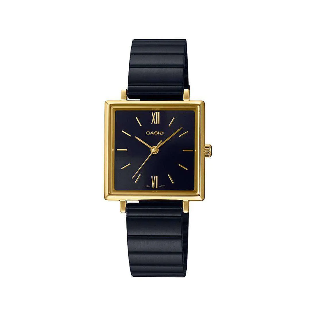 Casio LTP-E155GB-1A Gold and Black Stainless Watch for Women Affordable casual watches Sporty casual watches Affordable luxury casual watches
