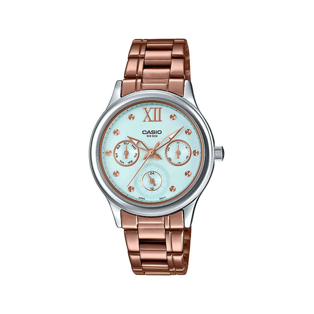Casio LTP-E306R-2A Rose Gold Stainless Watch for Women Affordable casual watches Sporty casual watches Affordable luxury casual watches