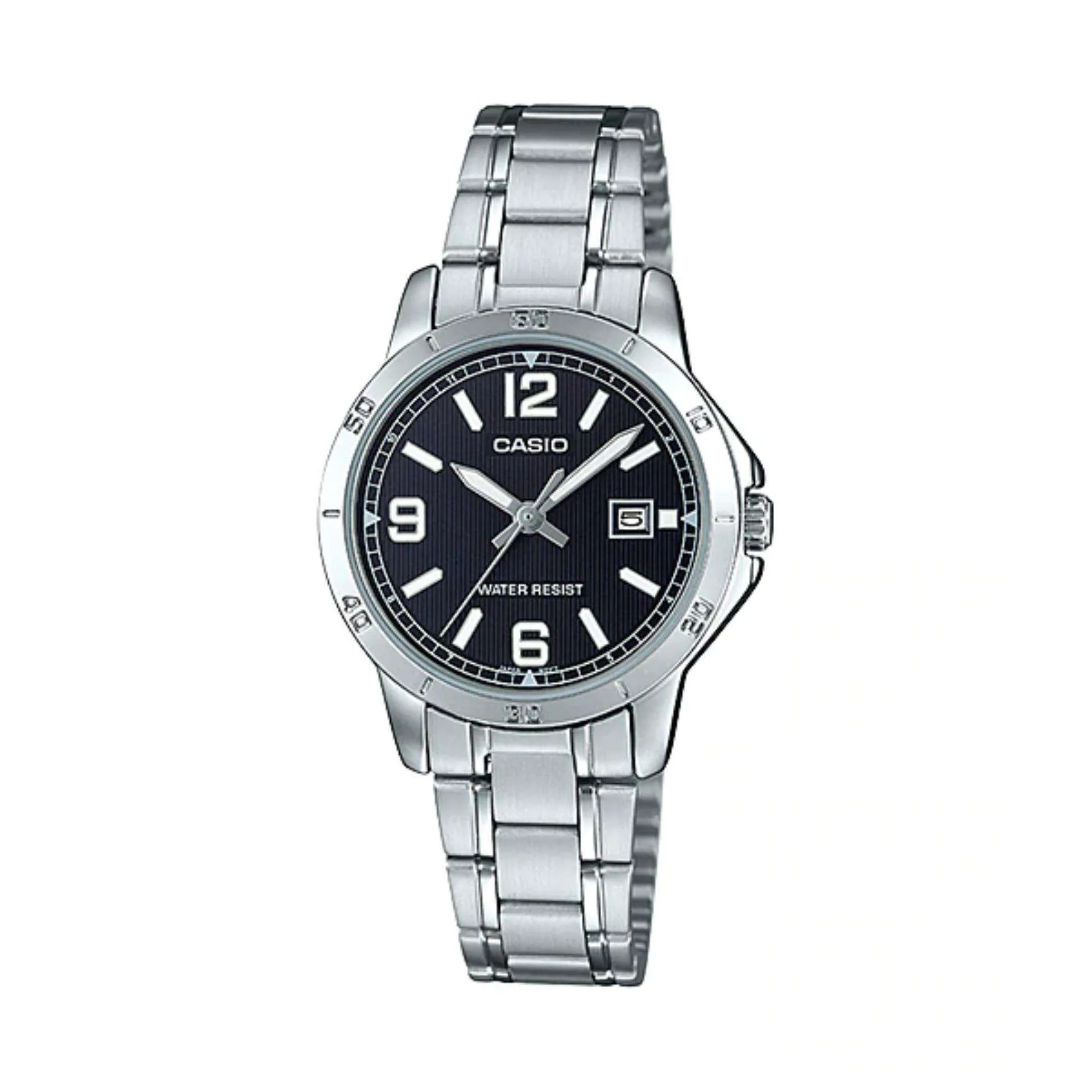 Casio LTP-V004D-1B2 Silver Stainless Watch for Women Affordable casual watches Sporty casual watches Affordable luxury casual watches