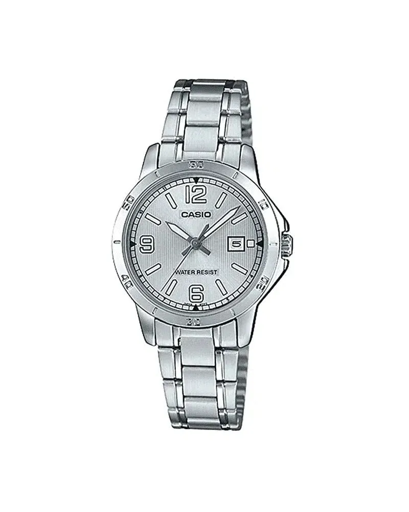 Casio LTP-V004D-7B2 Silver Stainless Watch for Women Affordable casual watches Sporty casual watches Affordable luxury casual watches