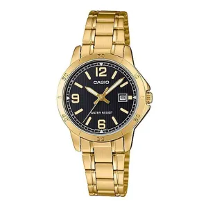 Casio LTP-V004G-1B Gold Stainless Watch for Women Affordable casual watches Sporty casual watches Affordable luxury casual watches