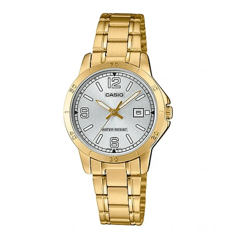 Casio LTP-V004G-7B2 Gold Stainless Watch for Women Affordable casual watches Sporty casual watches Affordable luxury casual watches