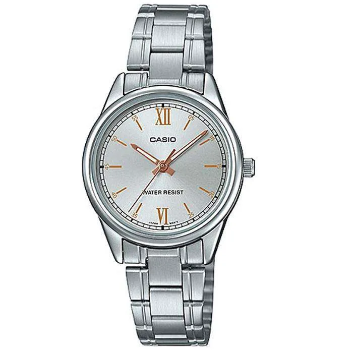 Casio LTP-V005D-7B2UDF Silver Stainless Watch for Women Affordable casual watches Sporty casual watches Affordable luxury casual watches