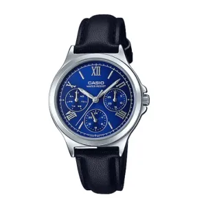 Casio LTP-V300L-2A2 Blue Leather Watch for Women Affordable casual watches Sporty casual watches Affordable luxury casual watches