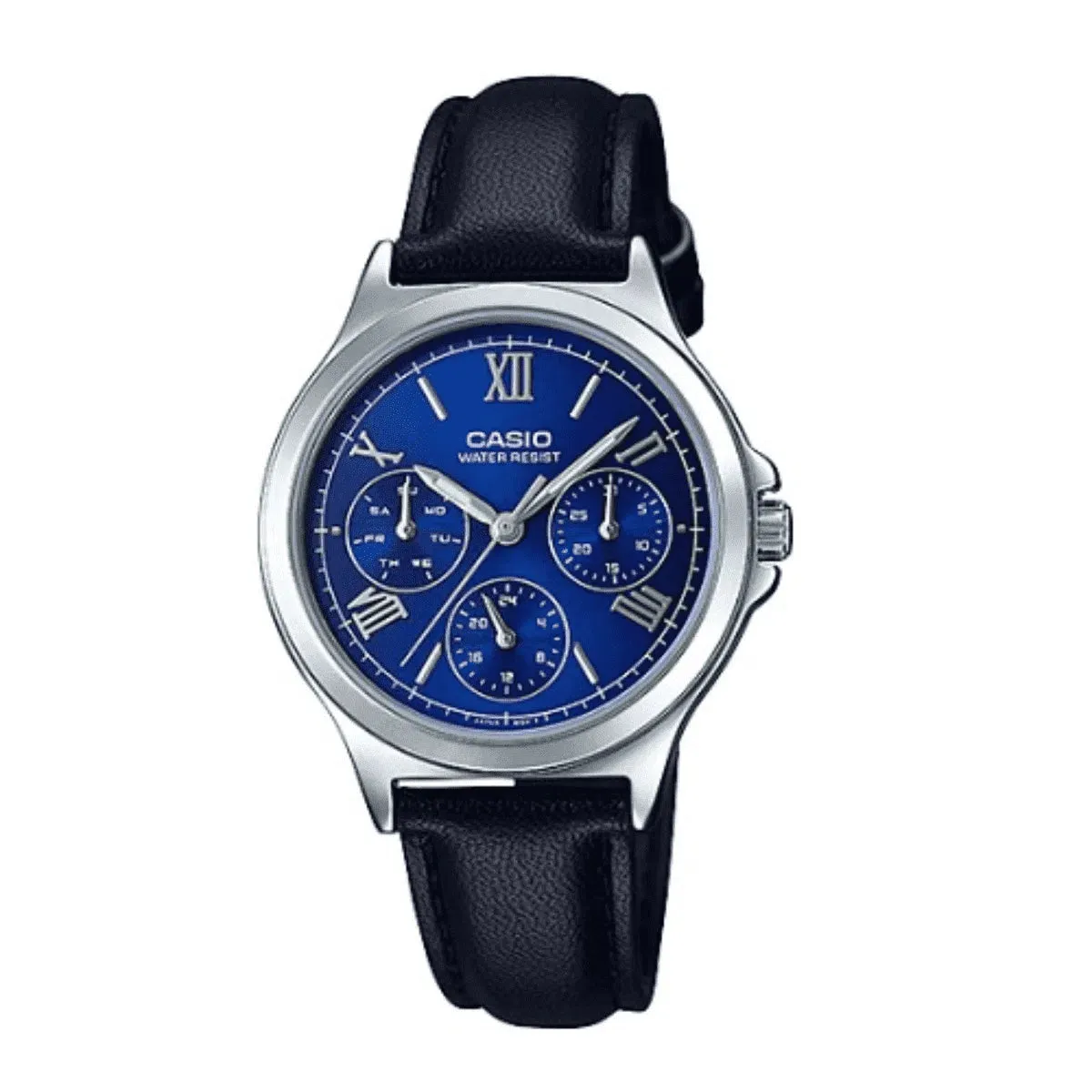 Casio LTP-V300L-2A2 Blue Leather Watch for Women Affordable casual watches Sporty casual watches Affordable luxury casual watches