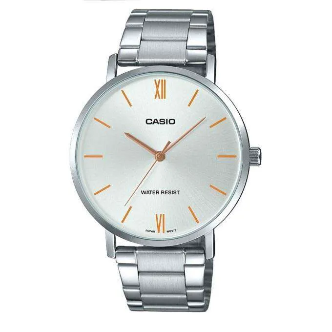 Casio LTP-VT01D-7BUDF Silver Stainless Watch for Women Affordable casual watches Sporty casual watches Affordable luxury casual watches