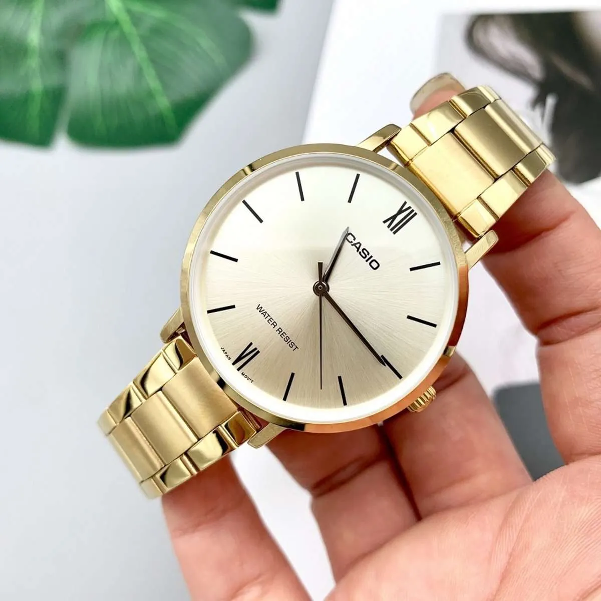 Casio LTP-VT01G-9B Gold Stainless Strap for Women