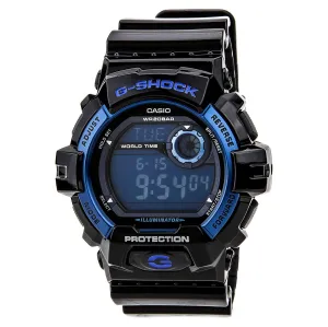 Casio Men's G-Shock Digital Blue Dial Black Resin Strap Day Date Dive Watch | G8900A-1 Luxury Quartz Watch Quartz Watch Sale