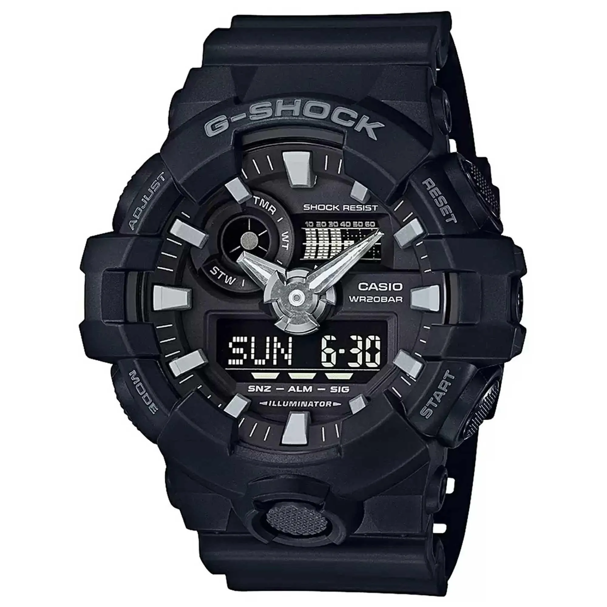 Casio Men's Quartz Watch - G-Shock Black Analog-Digital Dial Resin Strap | GA700-1B Luxury Quartz Watch Quartz Watch Sale