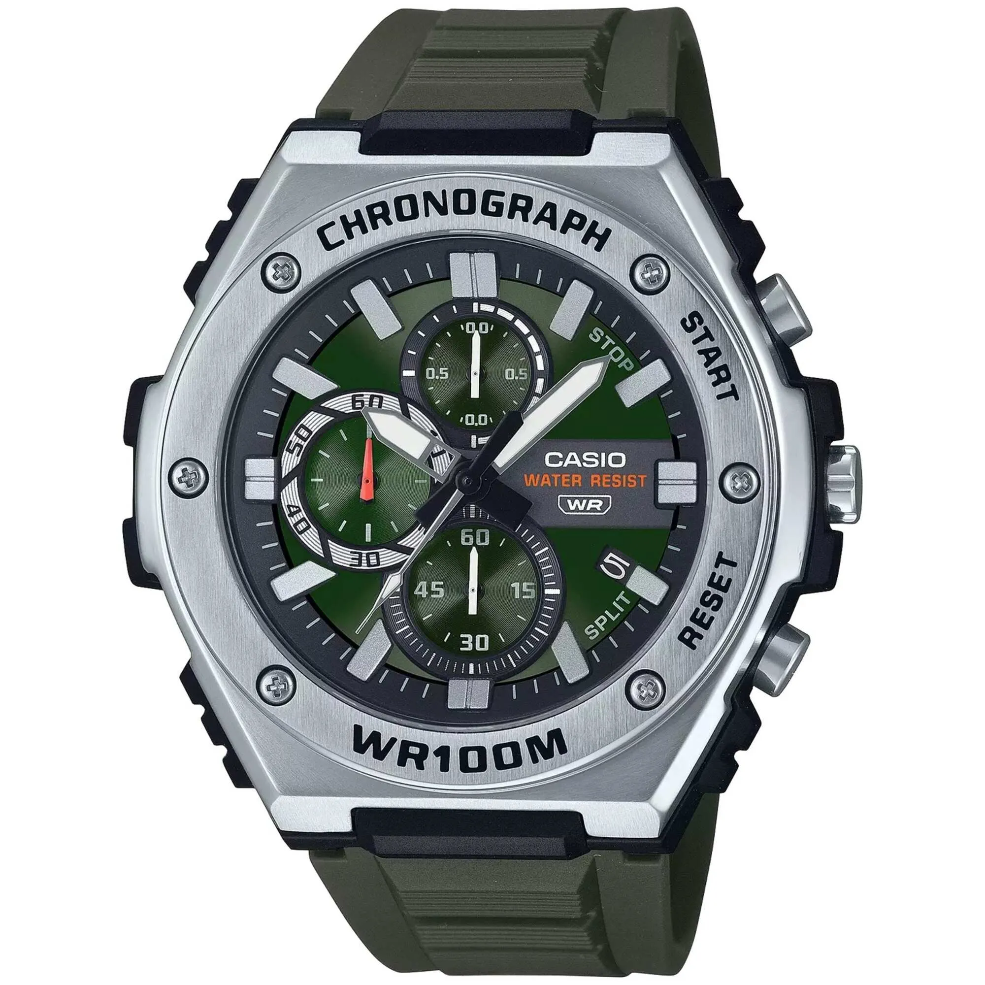 Casio Men's Watch - Chronograph Quartz Green Dial Black Resin Strap | MWA300H-3A Luxury Quartz Watch Quartz Watch Sale