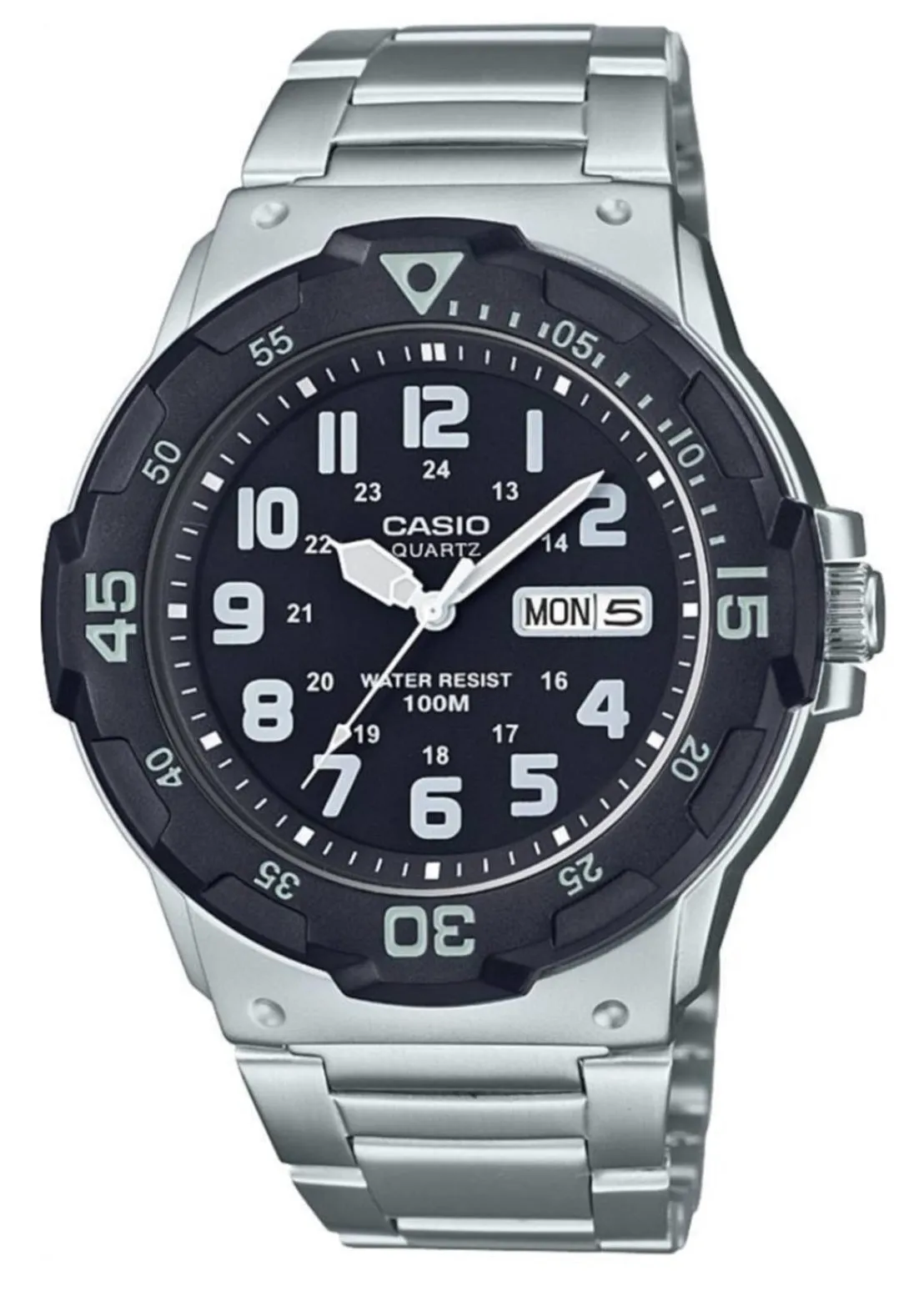 Casio MRW-200HD-1BVDF Silver Stainless Strap Watch for Men Affordable casual watches Sporty casual watches Affordable luxury casual watches