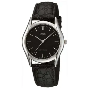 Casio MTP-1094E-1ADF Black Leather Strap Watch for Men Affordable casual watches Sporty casual watches Affordable luxury casual watches