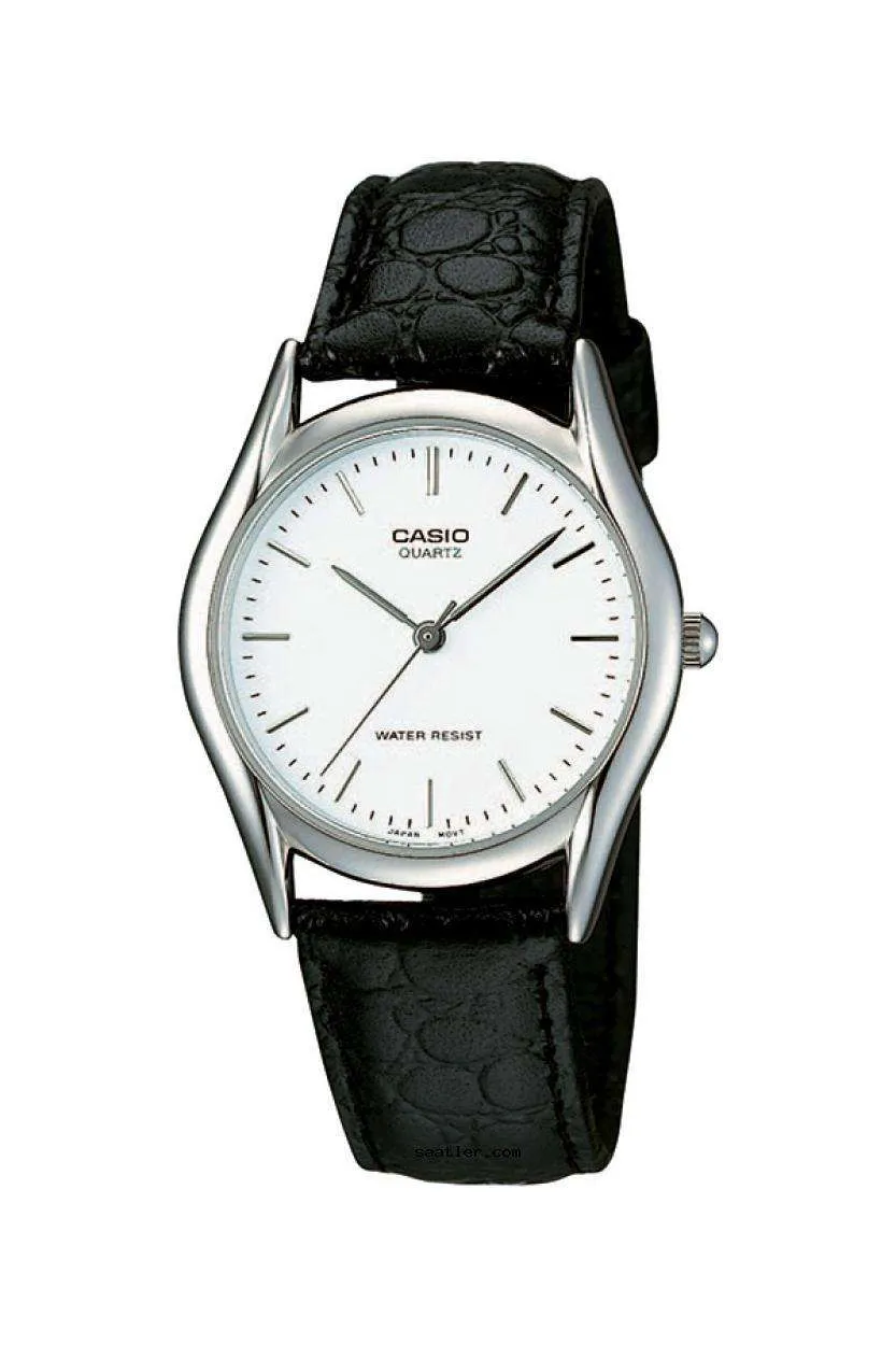 Casio MTP-1094E-7ADF Black Leather Strap Watch for Men Affordable casual watches Sporty casual watches Affordable luxury casual watches