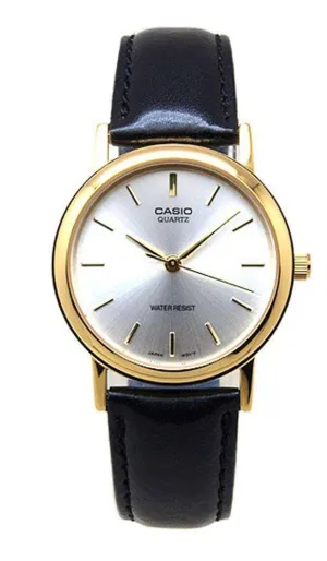 Casio MTP-1095Q-7AD Black Leather Strap Watch for Men and Women Affordable casual watches Sporty casual watches Affordable luxury casual watches