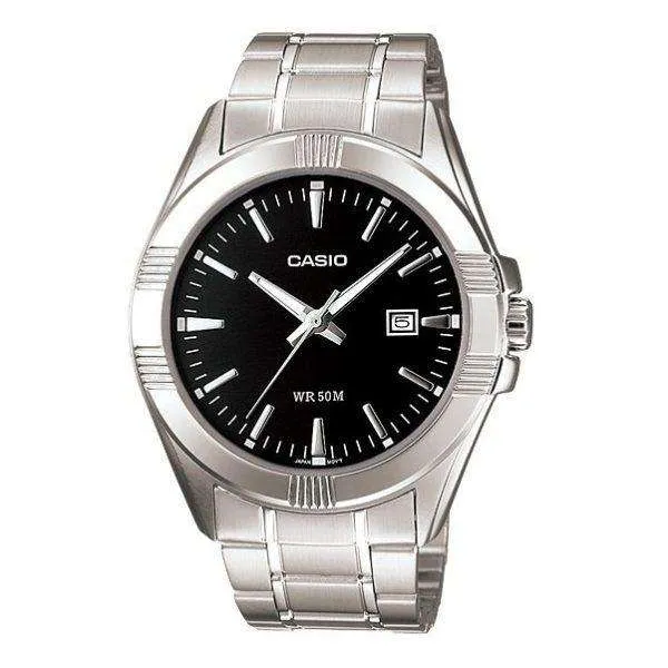 Casio MTP-1308D-1AVDF Silver Stainless Steel Strap Watch for Men Affordable casual watches Sporty casual watches Affordable luxury casual watches