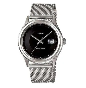 Casio MTP-1365BD-1EVDF Silver Stainless Mesh Strap Watch for Men Affordable casual watches Sporty casual watches Affordable luxury casual watches