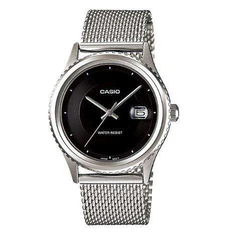 Casio MTP-1365BD-1EVDF Silver Stainless Mesh Strap Watch for Men Affordable casual watches Sporty casual watches Affordable luxury casual watches
