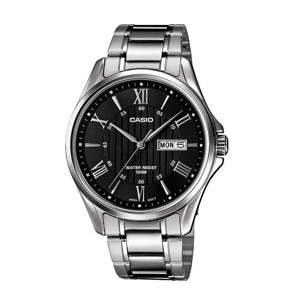 Casio MTP-1384D-1AVDF Silver Stainless Watch for Men Affordable casual watches Sporty casual watches Affordable luxury casual watches