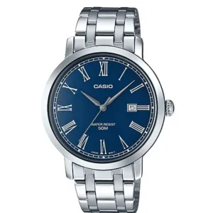Casio MTP-E149D-2B Silver Stainless Watch for Men Affordable casual watches Sporty casual watches Affordable luxury casual watches