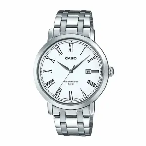 Casio MTP-E149D-7B Silver Stainless Watch for Men Affordable casual watches Sporty casual watches Affordable luxury casual watches