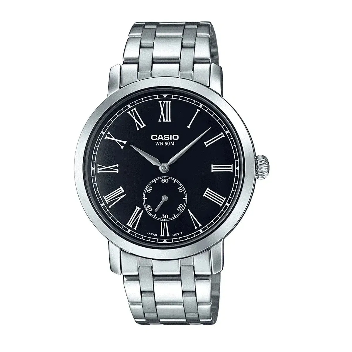 Casio MTP-E150D-1B Silver Stainless Watch for Men Affordable casual watches Sporty casual watches Affordable luxury casual watches