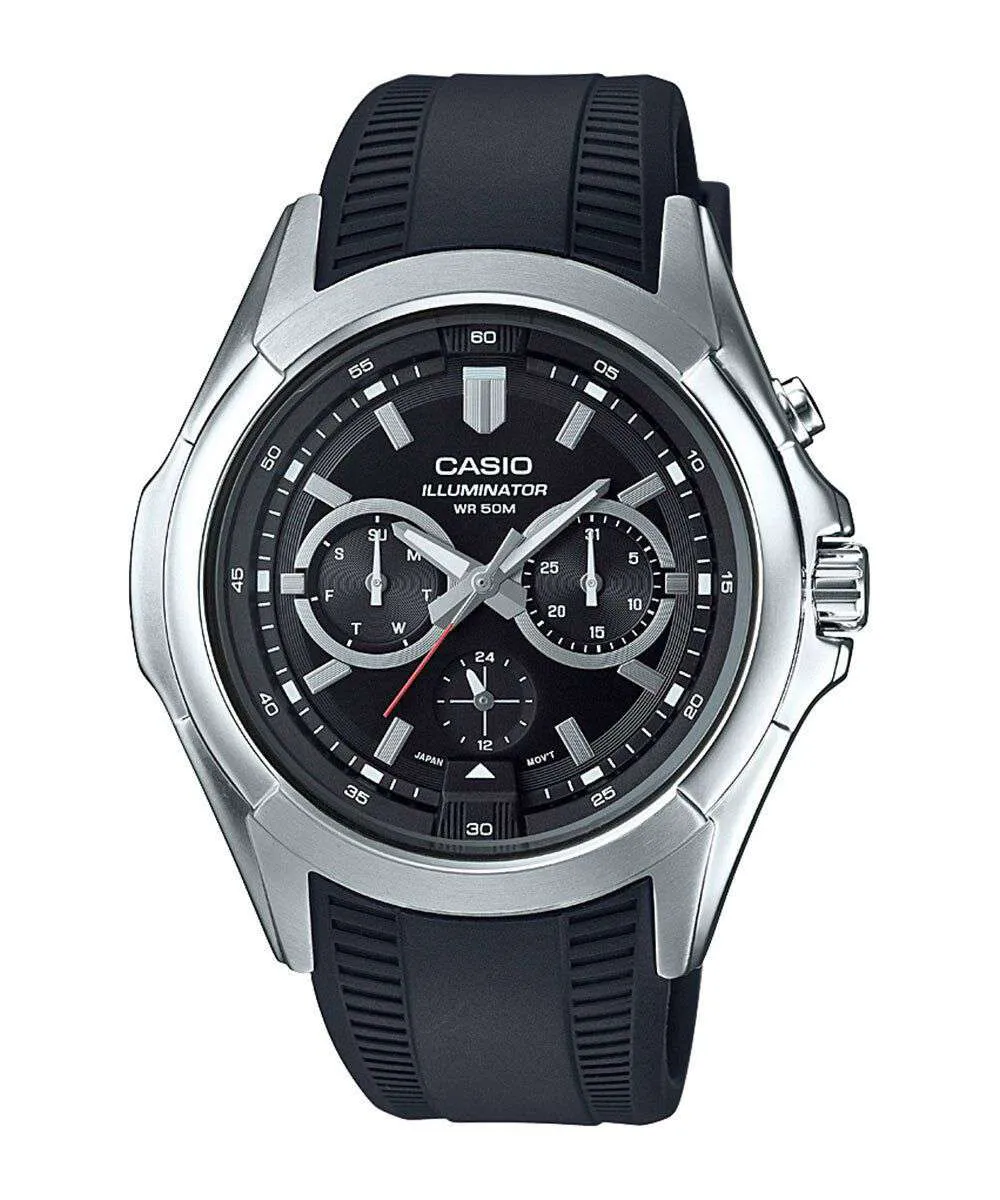 Casio MTP-E204-1A Super Illuminator Resin Strap Watch Affordable casual watches Sporty casual watches Affordable luxury casual watches