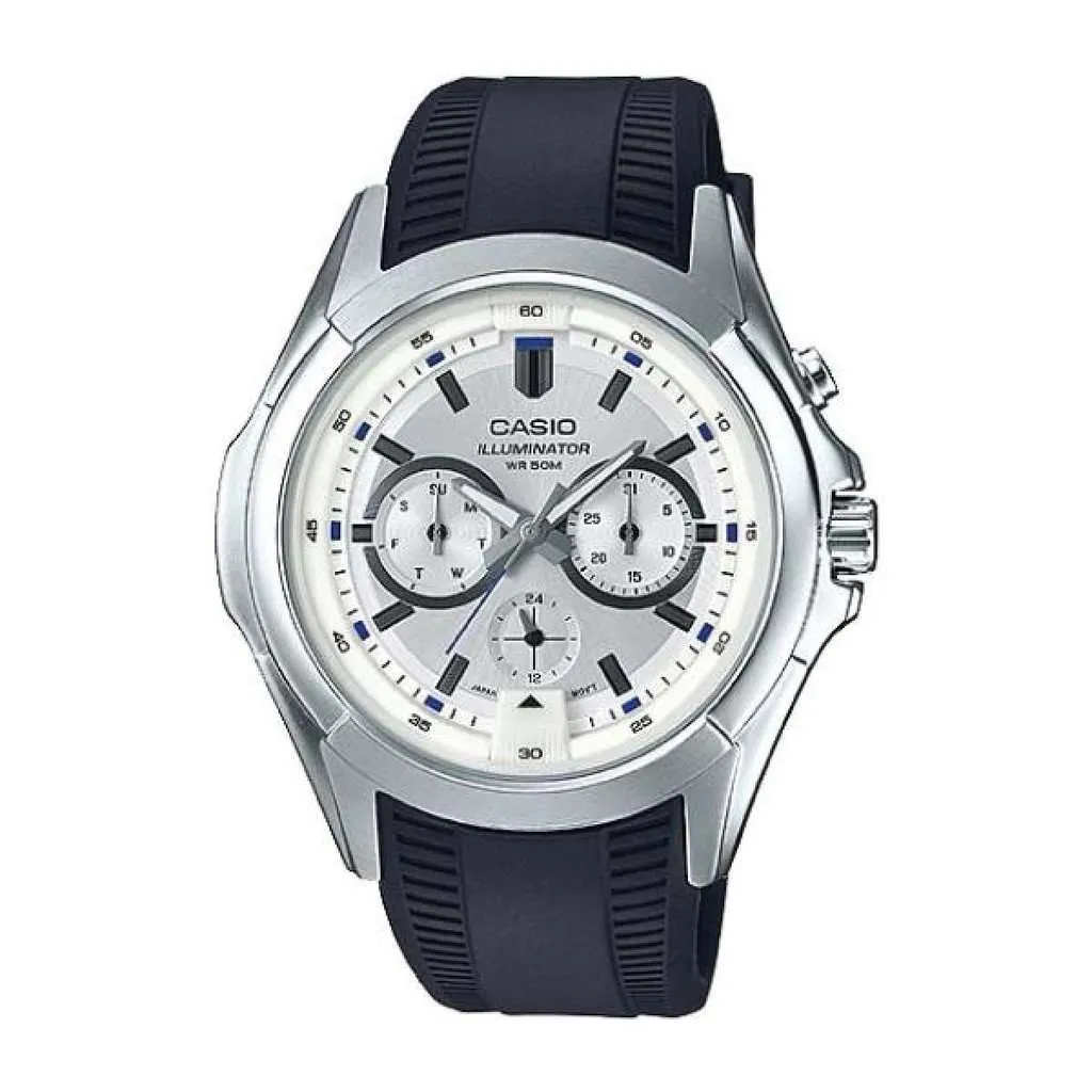 Casio MTP-E204-7A Super Illuminator Resin Strap Watch Affordable casual watches Sporty casual watches Affordable luxury casual watches