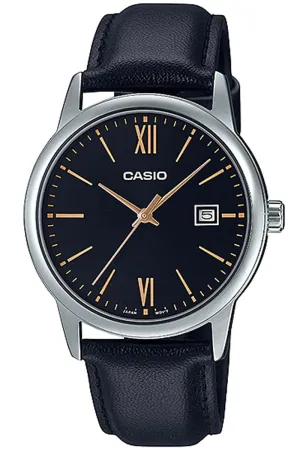 Casio MTP-V002L-1B3 Black Leather Strap Watch for Men Affordable casual watches Sporty casual watches Affordable luxury casual watches