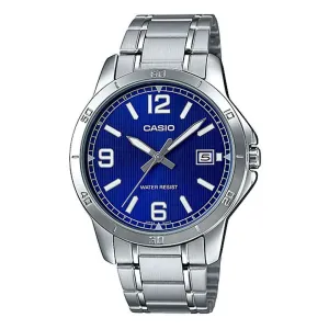 Casio MTP-V004D-2B Silver Stainless Watch for Men Affordable casual watches Sporty casual watches Affordable luxury casual watches