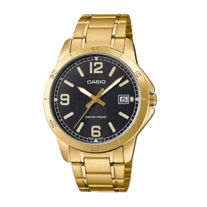 Casio MTP-V004G-1B Gold Stainless Watch for Men Affordable casual watches Sporty casual watches Affordable luxury casual watches