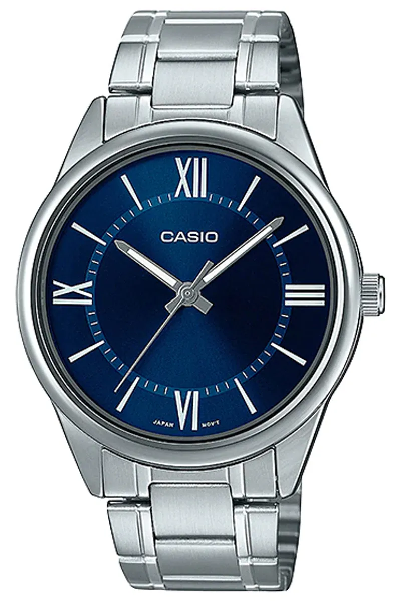 Casio MTP-V005D-2B5 Silver Stainless Strap Watch for Men Affordable casual watches Sporty casual watches Affordable luxury casual watches
