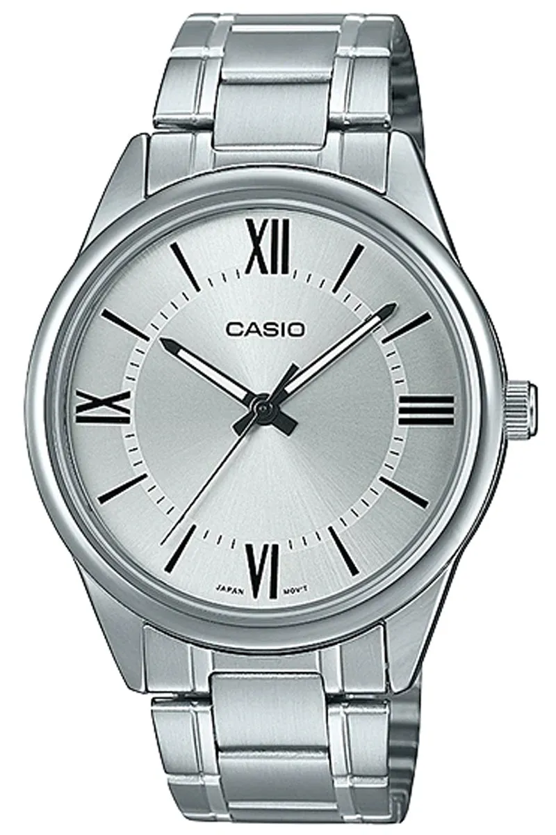 Casio MTP-V005D-7B5 Silver Stainless Strap Watch for Men Affordable casual watches Sporty casual watches Affordable luxury casual watches