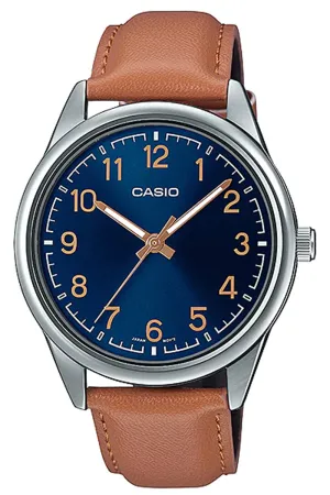 Casio MTP-V005L-2B4 Brown Leather Strap Watch for Men Affordable casual watches Sporty casual watches Affordable luxury casual watches