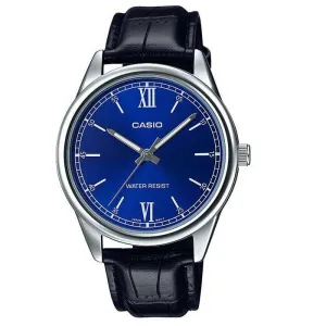 Casio MTP-V005L-2BUDF Black Leather Watch for Men Affordable casual watches Sporty casual watches Affordable luxury casual watches