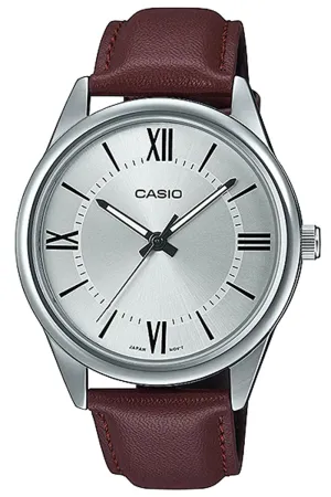 Casio MTP-V005L-7B5 Brown Leather Strap Watch for Men Affordable casual watches Sporty casual watches Affordable luxury casual watches